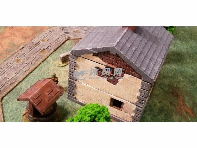 诺曼底小屋侧视图