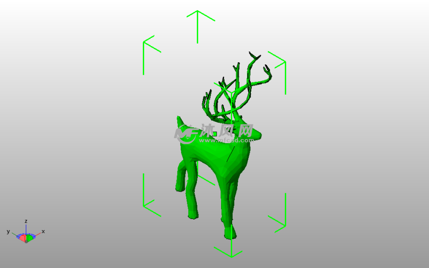 圣诞节小鹿模型斜视图