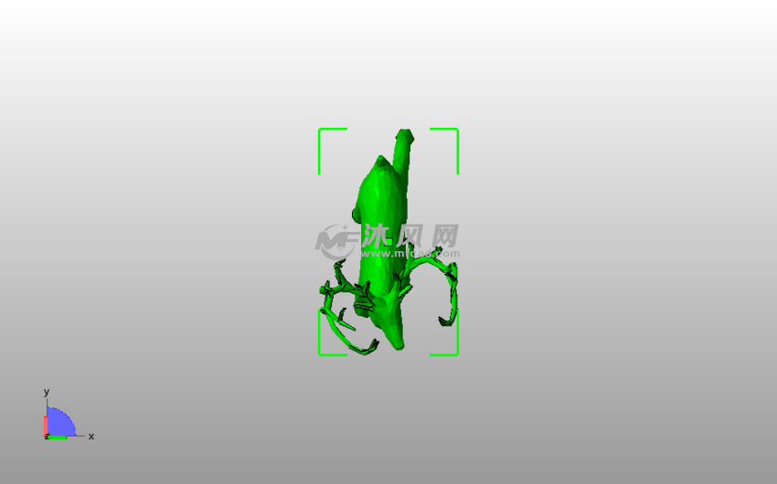 圣诞节小鹿模型俯视图