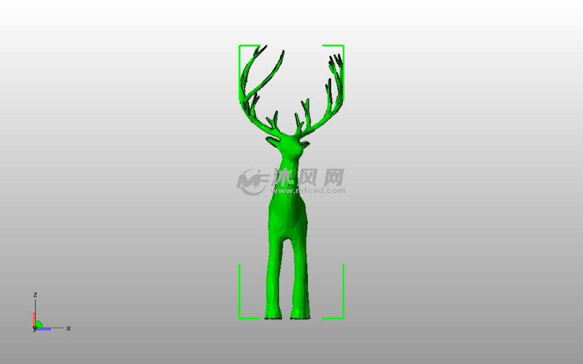 圣诞节小鹿模型主视图