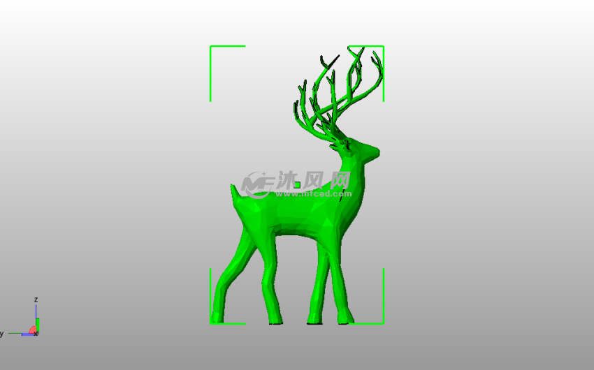 圣诞节小鹿模型侧视图