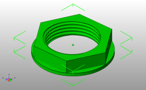 线盘轴模型螺母斜视图