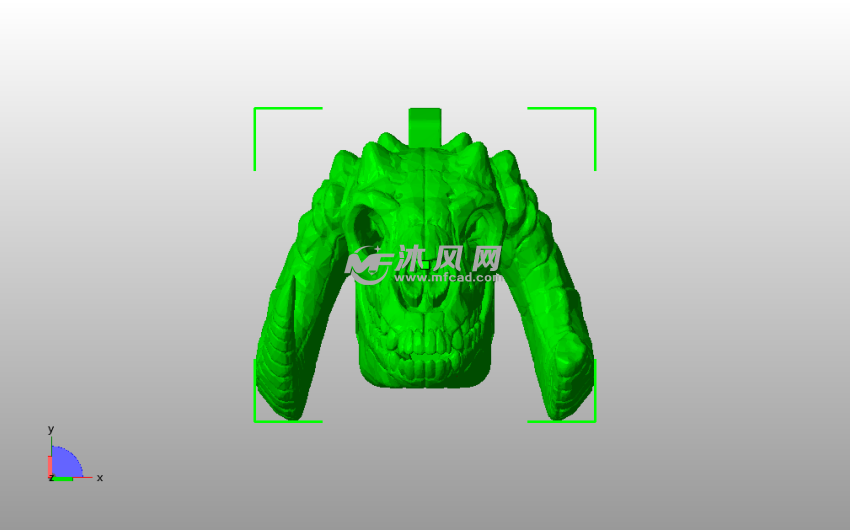 鳄鱼头骨钥匙链主视图