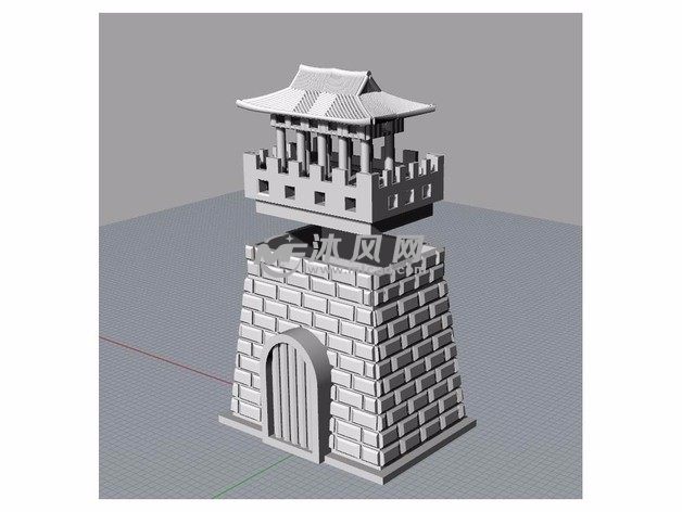  韩国城门模型零件图