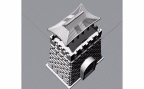  韩国城门模型斜视图