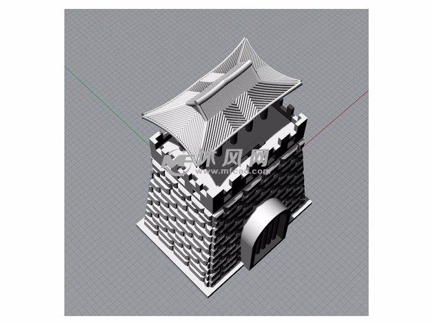  韩国城门模型斜视图