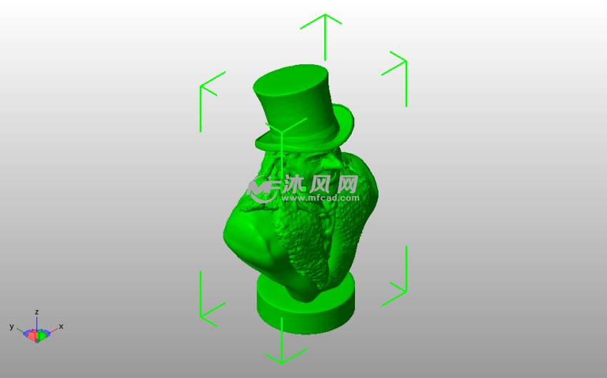 美国牛仔半身像斜视图