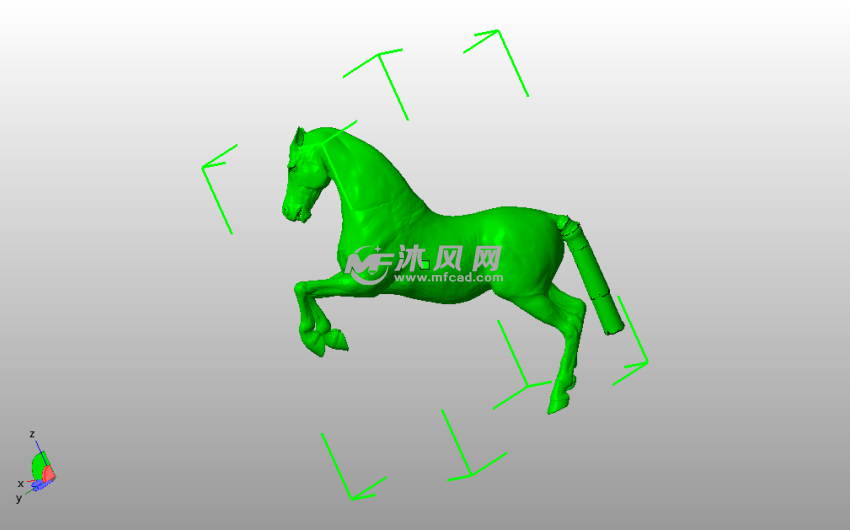 跳跃的骏马侧视图