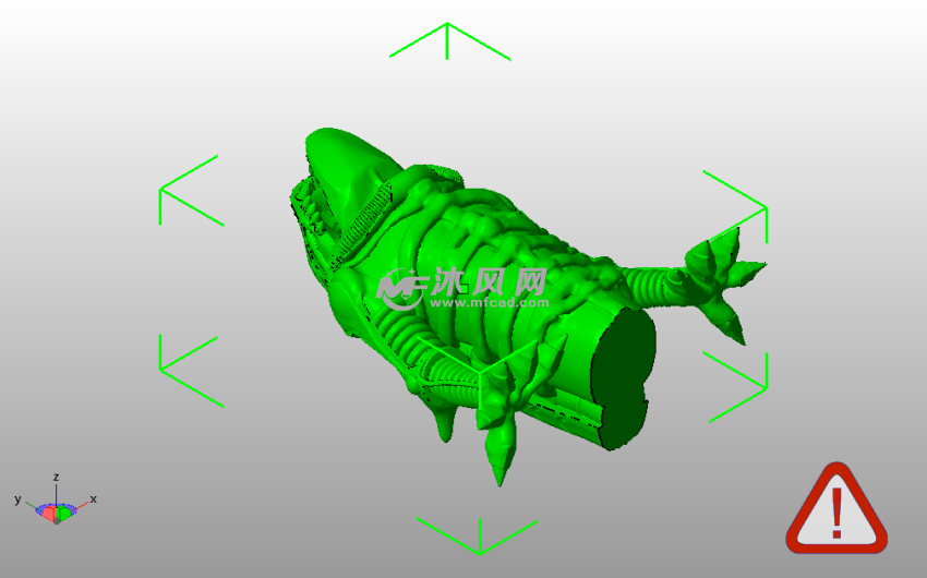 外星怪兽状滴水嘴斜视图