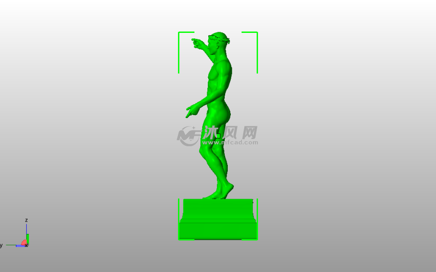 希腊大理石雕像侧视图