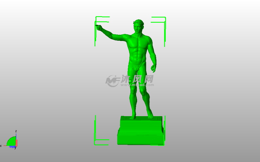 希腊大理石雕像主视图
