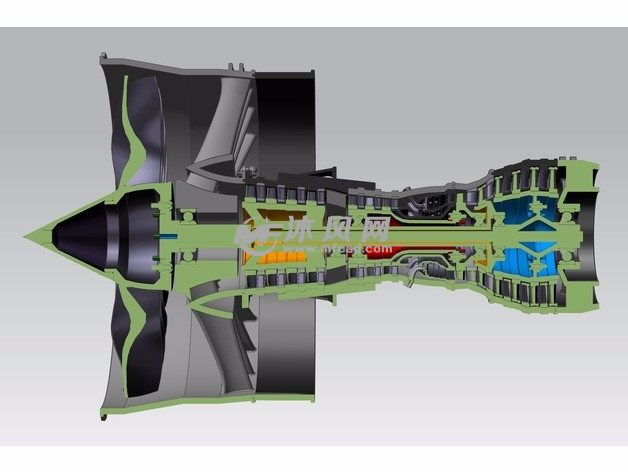 轴流式喷气发动机结构图