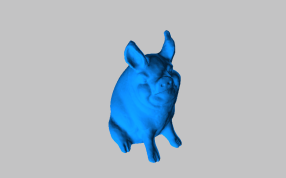 3D扫描的花园陶猪雕塑