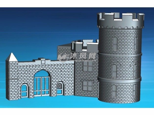 3D城堡模型主视图