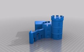 3D城堡模型侧视图