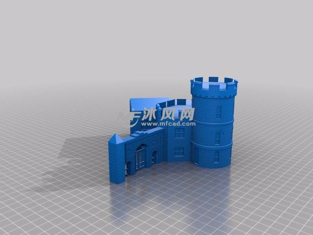 3D城堡模型侧视图