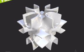 3D打印艺术结构亮光白色效果图