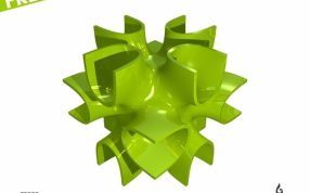 3D打印艺术结构亮光绿色效果图