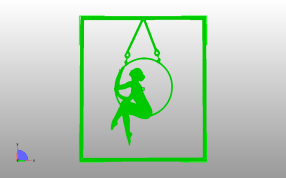 荡秋千的女孩2D墙面艺术画主视图