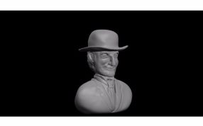 费尔德曼头像斜视图