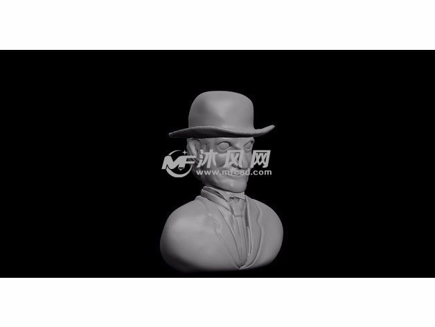 费尔德曼头像斜视图