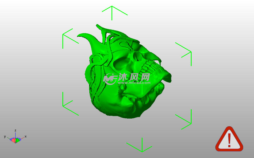 国王头骨模型斜视图