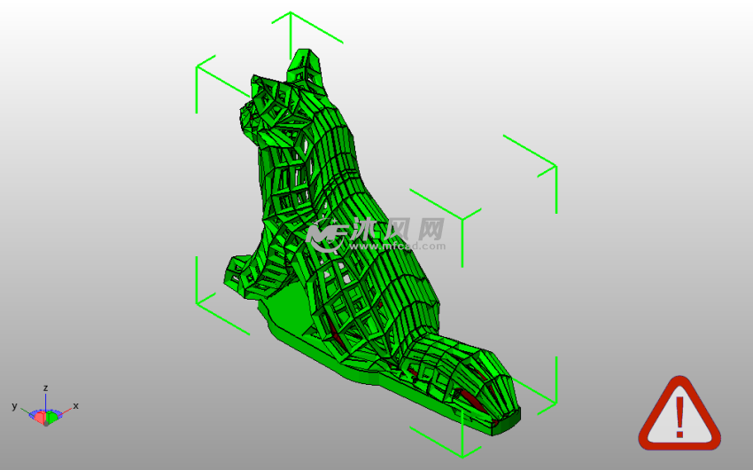 镂空的小狐狸斜视图