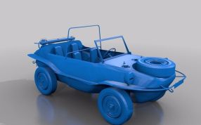 水陆两栖车斜视图