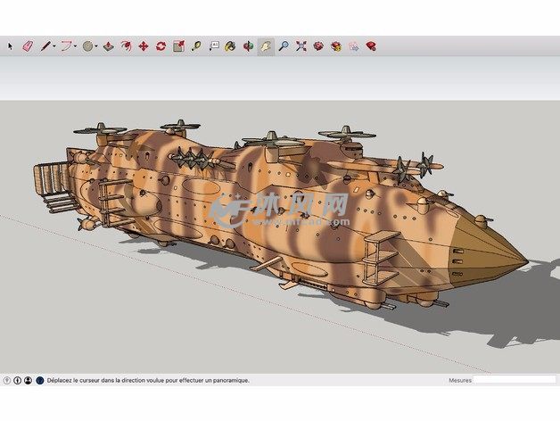 天空之城-拉普达左侧视图
