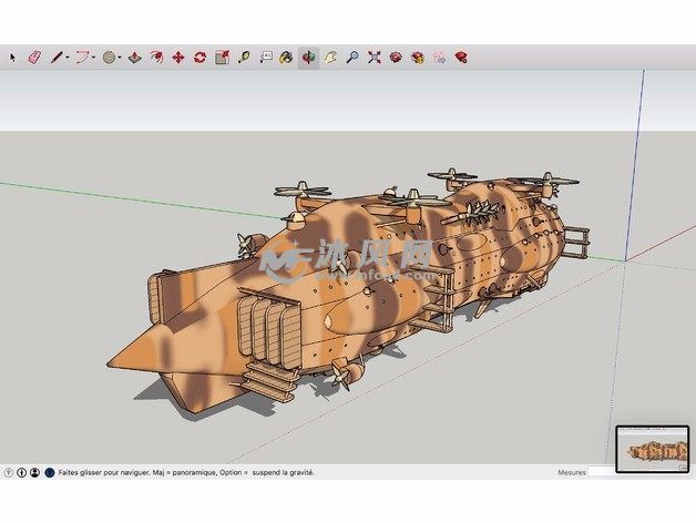 天空之城-拉普达右侧视图