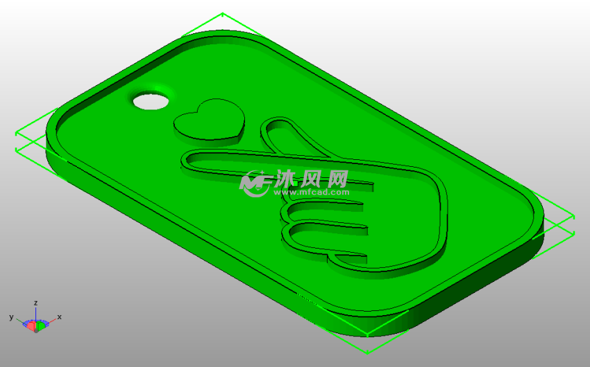 小心心钥匙链斜视图