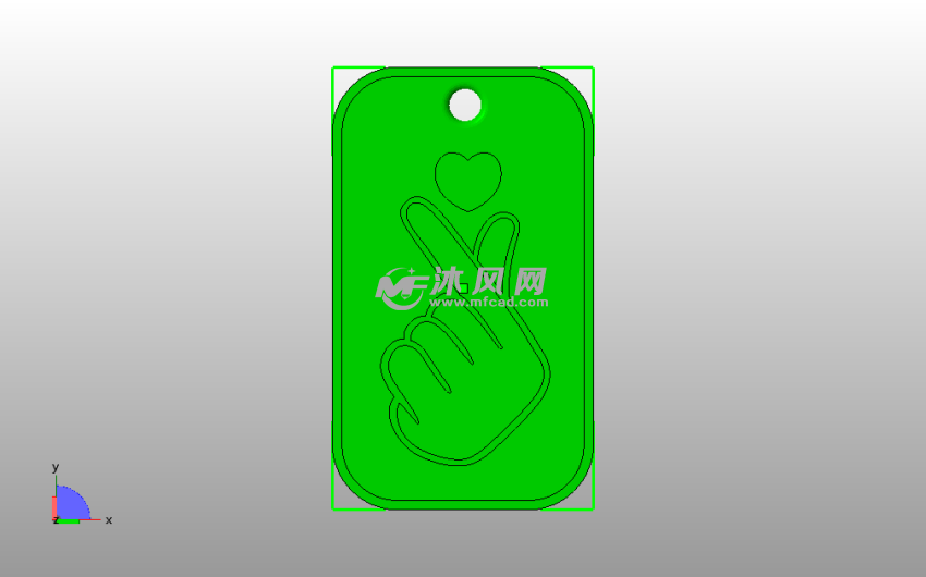 小心心钥匙链俯视图