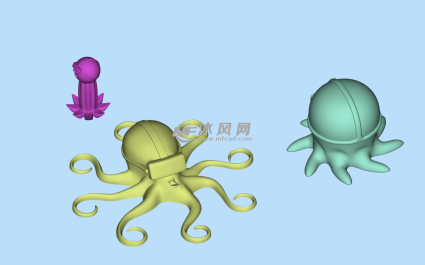 3个章鱼模型
