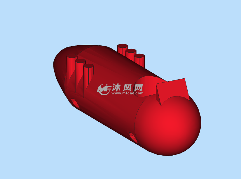 牙签赛车模型红色渲染