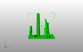 城市中心模型侧视图