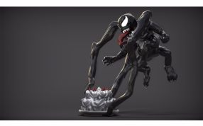 毒液人物模型侧视图