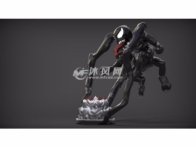 毒液人物模型侧视图