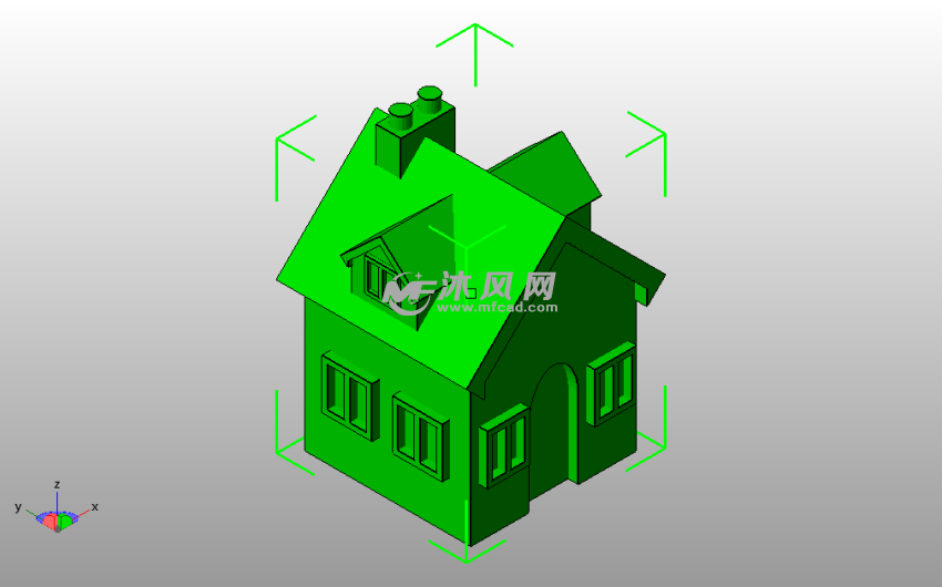 可爱的小房子斜视图