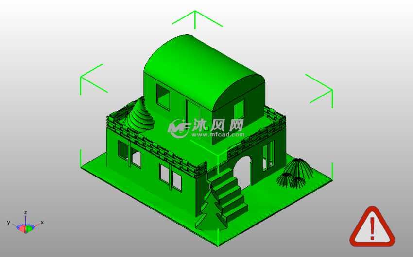 两层小房子斜视图