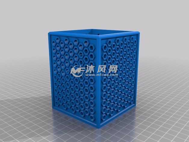 六边形镂空笔筒模型图