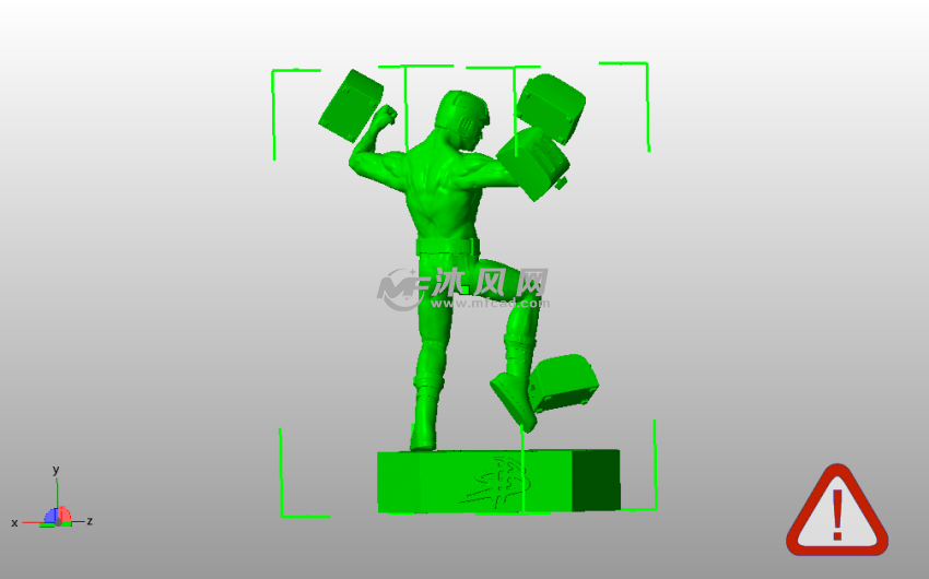 面包机人物雕像后视图