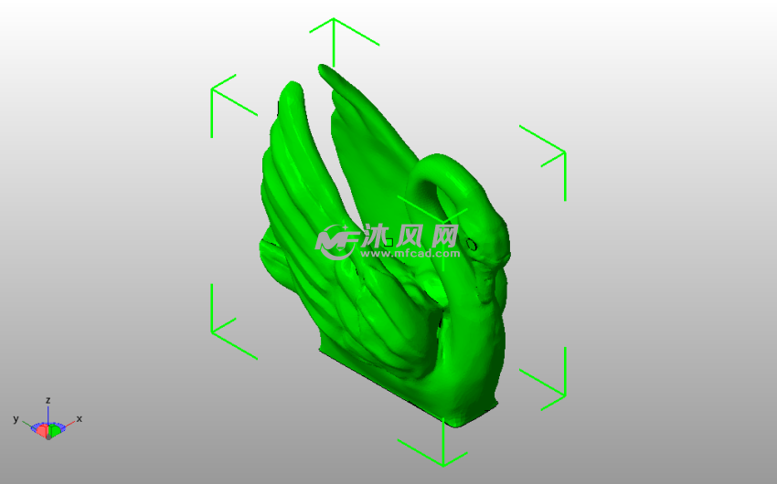 白天鹅模型斜视图