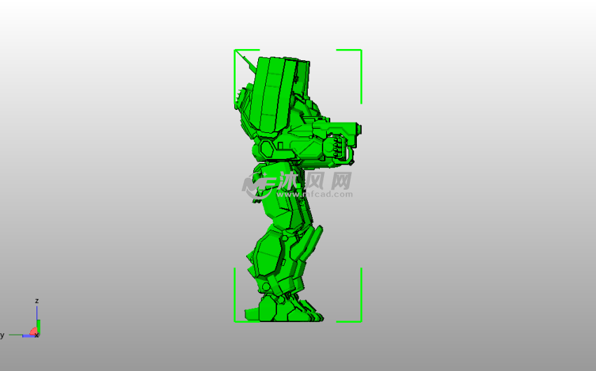 变形金刚模型侧视图