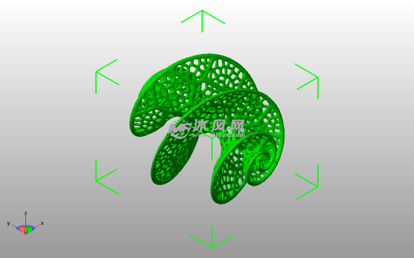 超螺旋模型斜视图