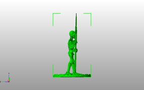 持矛骷髅人侧视图