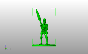 持矛骷髅人主视图