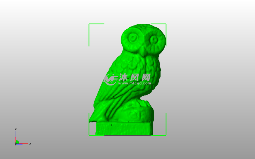 大眼睛猫头鹰模型主视图