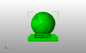 地理比赛冠军奖杯主视图