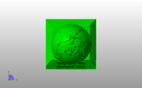 地理比赛冠军奖杯俯视图