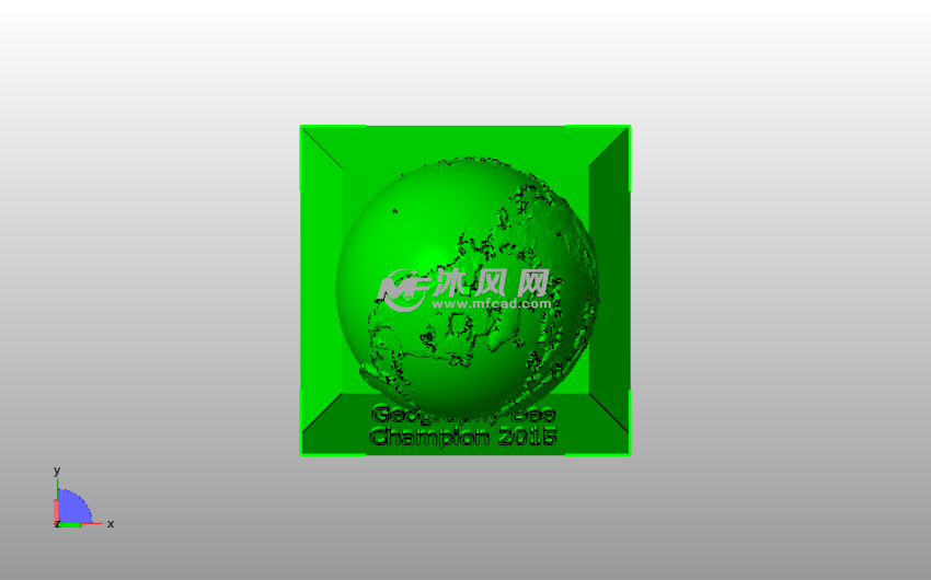 地理比赛冠军奖杯俯视图